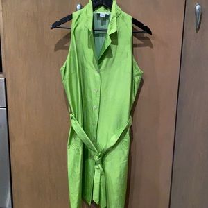 Saks Fifth Avenue Raw Silk Cutaway Sleeve Dress